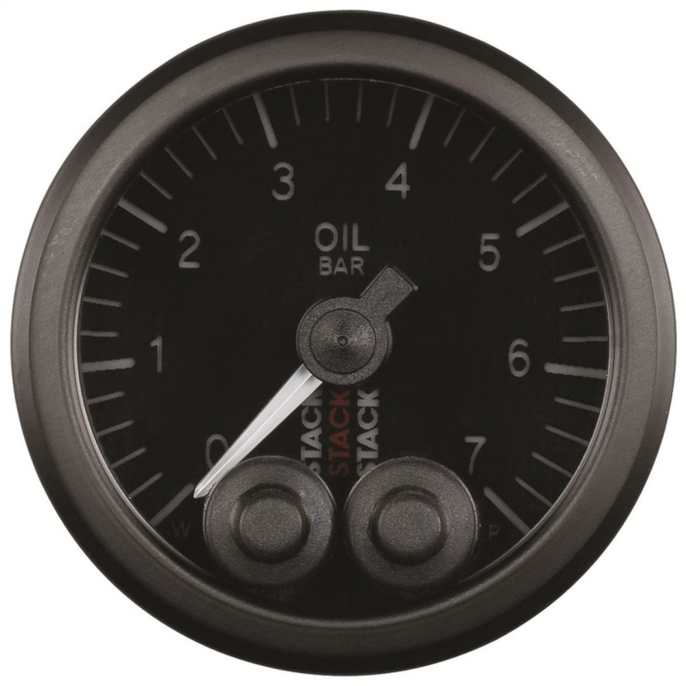 Auto Meter 1727 Old Tyme Black Oil Pressure Gauge - Vintage Style 2.3125 Inch Dial