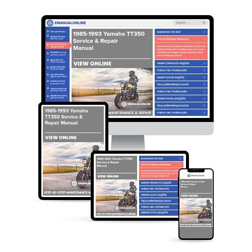 YAMAHA TT350 1985 1986 1987 1988 1989 1990 1991 1992 1993 service workshop manual - Online Manuals by eManualOnline