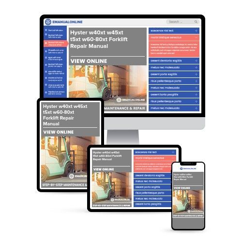 Hyster w40xt w45xt t5xt w60-80xt Forklift Repair Manual - Online Manuals by eManualOnline