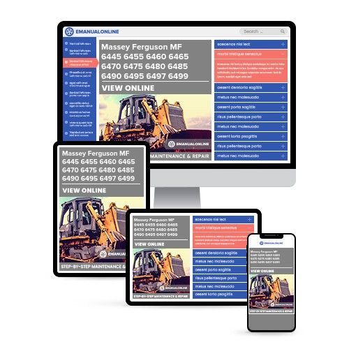 Massey Ferguson MF 6445 6455 6460 6465 6470 6475 6480 6485 6490 6495 6497 6499 Tractor Full Service & Repair Manual - Online Manuals by eManualOnline