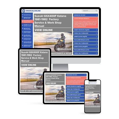 Suzuki GSX400F Katana 1981-1982  Factory Service & Work Shop Manual - Online Manuals by eManualOnline