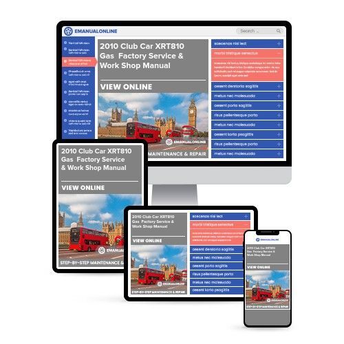 2010 Club Car XRT810 Gas  Factory Service & Work Shop Manual - Online Manuals by eManualOnline