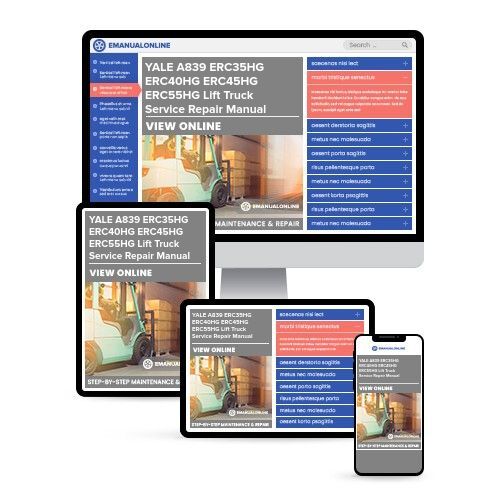YALE A839 ERC35HG ERC40HG ERC45HG ERC55HG Lift Truck Service Repair Manual (Europe) - Online Manuals by eManualOnline