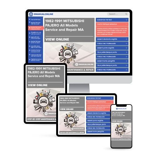 1982-1991 MITSUBISHI PAJERO All Models Service and Repair MA - Online Manuals by eManualOnline