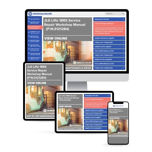 JLG Lifts 18RS Service Repair Workshop Manual   (P/N:3121284) - Online Manuals by eManualOnline