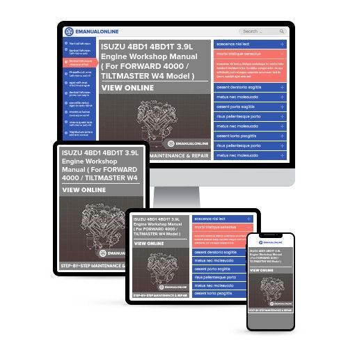 ISUZU 4BD1 4BD1T 3.9L Engine Workshop Manual ( For FORWARD 4000 / TILTMASTER W4 Model ) - Online Manuals by eManualOnline