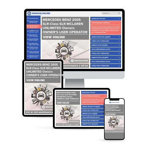 MERCEDES BENZ 2005 SLR-Class SLR MCLAREN UNLIMITED Owners OWNER'S USER OPERATOR Manual - Online Manuals by eManualOnline