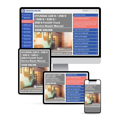 HYUNDAI 22B-9 / 25B-9 / 30B-9 / 32B-9 / 35B-9 Forklift Truck Service Repair Manual -  ! - Online Manuals by eManualOnline