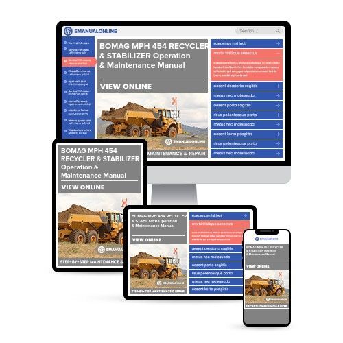 BOMAG MPH 454 RECYCLER & STABILIZER Operation & Maintenance Manual - Online Manuals by eManualOnline