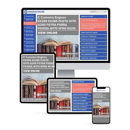 C Cummins Engines EX255 EX285 FH270 G170 G200 FG75A FG85A FG105A W170 W190 W230 Service Repair Workshop Manual - Online Manuals by eManualOnline