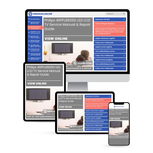 Philips 46PFL8605D LED LCD TV Service Manual & Repair Guide - Online Manuals by eManualOnline