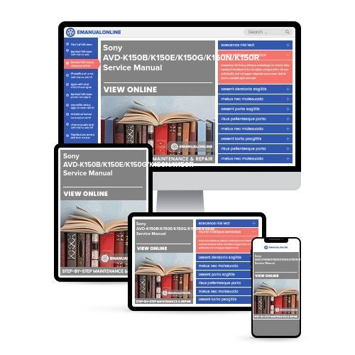 Sony AVD-K150B/K150E/K150G/K150N/K150R Service Manual - Online Manuals by eManualOnline