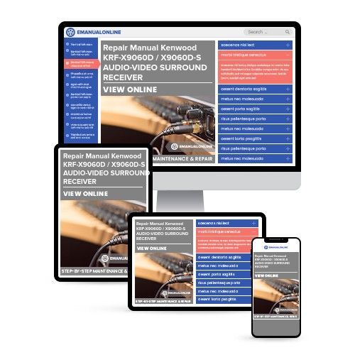 Repair Manual Kenwood KRF-X9060D / X9060D-S AUDIO-VIDEO SURROUND RECEIVER - Online Manuals by eManualOnline