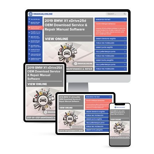 2019 BMW X1 xDrive25d OEM Download Service & Repair Manual Software - Online Manuals by eManualOnline