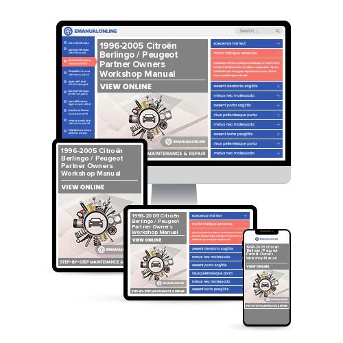 1996-2005 Citro毛n Berlingo / Peugeot Partner Owners Workshop Manual - Online Manuals by eManualOnline