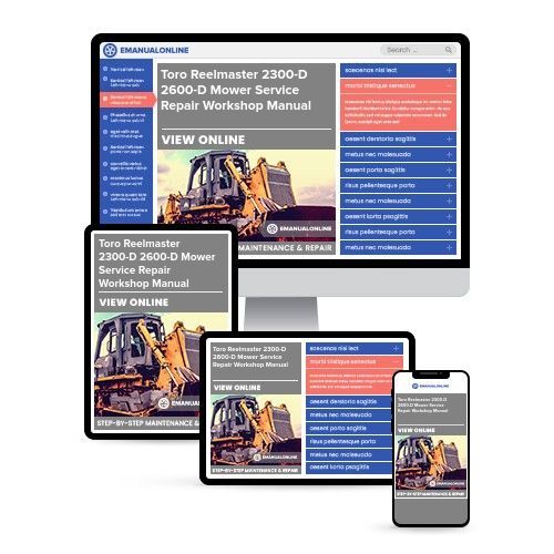 Toro Reelmaster 2300-D 2600-D Mower Service Repair Workshop Manual - Online Manuals by eManualOnline