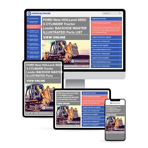 FORD New HOLLand 455C 3 CYLINDER Tractor Loader BACKHOE MASTER ILLUSTRATED Parts LIST Manual BOOK - Online Manuals by eManualOnline