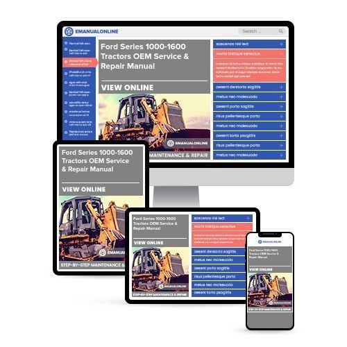 Ford 1000-1600 Tractor Service Repair Manual  