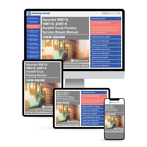 Hyundai 15BT-9, 18BT-9, 20BT-9 Forklift Truck Factory Service Repair Manual   