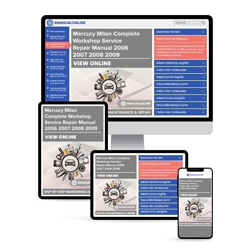 Mercury Milan Complete Workshop Service Repair Manual 2006 2007 2008 2009