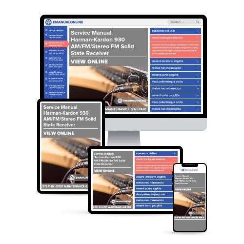 Service Manual Harman-Kardon 930 AM/FM/Stereo FM Solid State Receiver Service Manual Harman-Kardon 930 AM/FM/Stereo FM Solid State Receiver