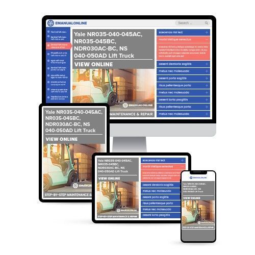 Yale NR035-040-045AC, NR035-045BC, NDR030AC-BC, NS 040-050AD Lift Truck Service Repair and Maintenance Manual  