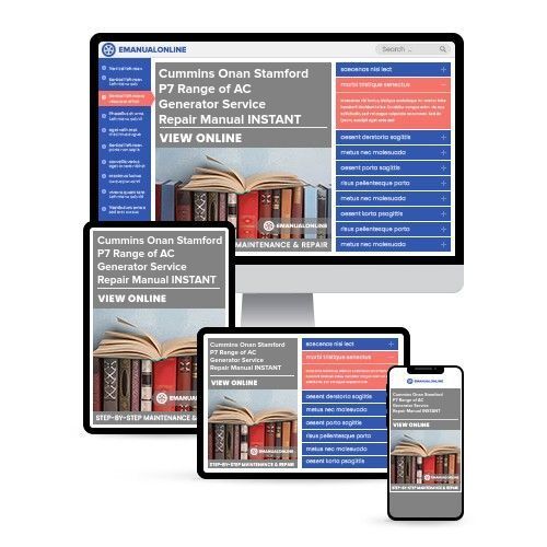 Cummins Onan Stamford P7 Range of AC Generator Service Repair Manual   
