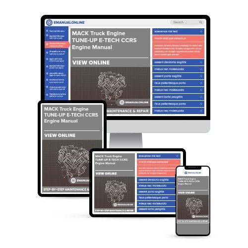 MACK Truck Engine TUNE-UP E-TECH CCRS Engine Manual
